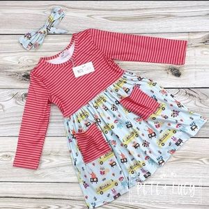 Petit Lucy Striped Pink and Blue Kids Casual Dress